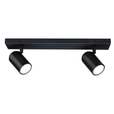 Barre de spot orientable 2 flammes Zyli Paulmann - 2x10W max - GU10 - IP44 - Dimmable - Noir mat