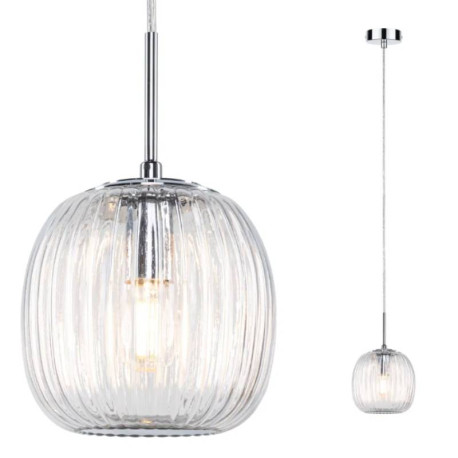 Suspension Ruya Paulmann - 20W max - E14 - Dimmable - Chrome/Verre