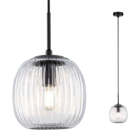 Suspension Ruya Paulmann - 20W max - E14 - Dimmable - Noir mat/Verre