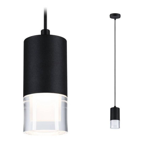 Suspension LED Kame Paulmann - 9W max - 3000K - Dimmable - Noir/ Clair