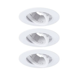 Lot de 3 spots encastrés orientables Paulmann - Ø90mm- 3x10W - GU10 - Dimmables - Blanc