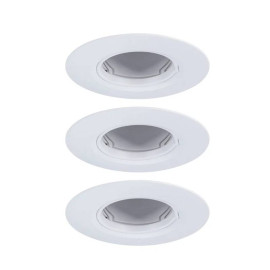 Lot de 3 spots encastrés fixes Paulmann - Ø90mm- 3x10W - GU10 - Dimmables - Blanc