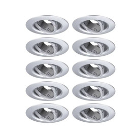 Lot de 10 spots encastrés orientables Paulmann - Ø90mm- 10x10W - GU10 - Dimmables - Chrome