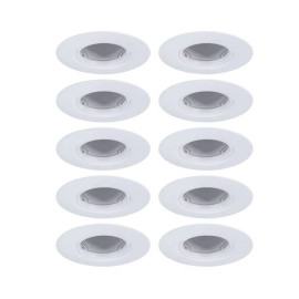 Lot de 10 spots encastrés fixes Paulmann - Ø90mm- 10x10W - GU10 - Dimmables - Blanc