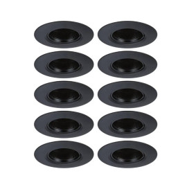 Lot de 10 spots encastrés fixes Paulmann - Ø90mm - 10x10W - GU10 - Dimmables - Noir