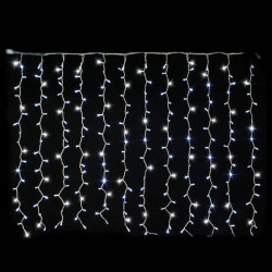 Rideaux lumineux droit LED Festilight - 12 descentes - H.1,50xL.2,00m - Blanc froid pétillant