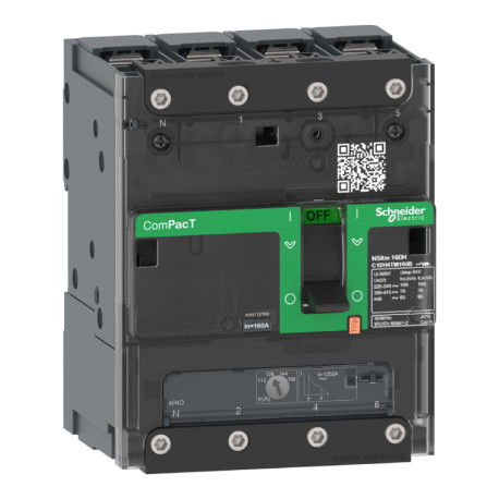 Disjoncteur ComPacT NSXmF Schneider Electric - TM-D 32A - 4P - 36kA - Borne à cosses