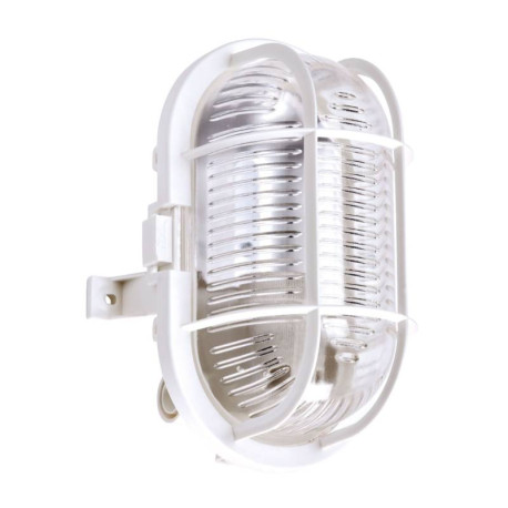 Hublot avec grille de protection ECO OVALE - Aric - E27 - Max.60W - IP44 - Blanc - Sans ampoule