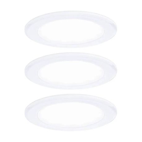 Lot de 3 spots LED encastrés pour meubles  Paulmann - Rond - Ø 65mm - 3x2,5W -  4000K - Blanc