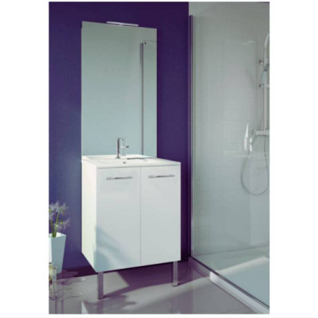 Meuble EKO'LINE complet - 60cm - 2 portes - Blanc brillant