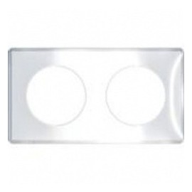 Plaque Odace You - Transparent et support blanc - 2 postes Entraxe 71 mm Horizontal ou vertical