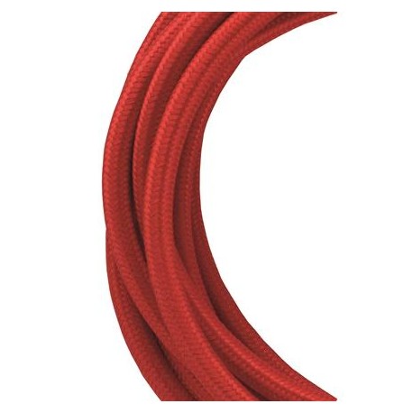 Cordon textile coloré - 2 conducteurs - 3m - Rouge