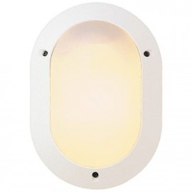 Hublot Chartres Origine Alu lampe fluo intérieur - 15W - 4000K - Détecteur HF - Ovale - Blanc - Non dimmable