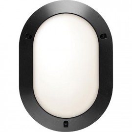 Hublot Chartres Origine lampe fluo intérieur - 15W - 4000K - Détecteur HF - Ovale - Noir - Non dimmable