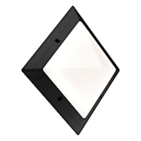 Hublot résidentiel Pyramide lampe fluo intérieur - 26W - 4000K - Fonction On/Off - Carré - Noir - Non dimmable