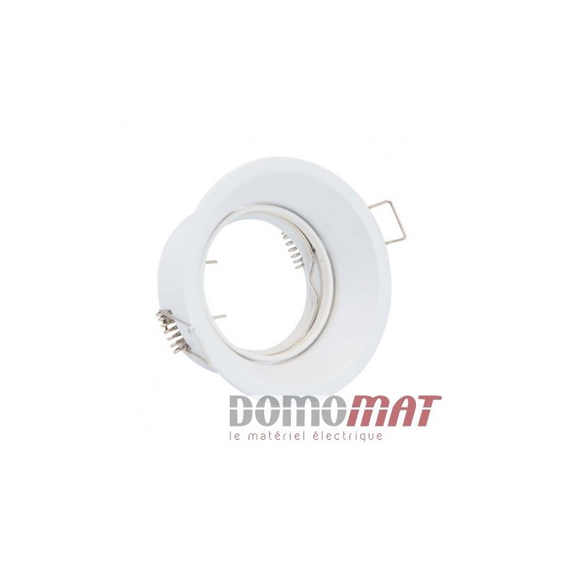 Support de spot encastré fixe rond 80mm blanc