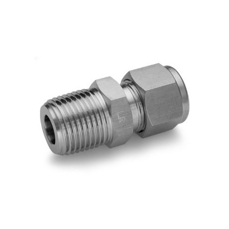 Raccord droit mâle - ø10mm à 1/2” - Inox