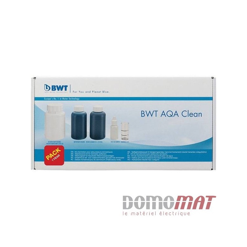 Nettoyant résines adoucisseur - BWT - Pack annuel de 2 flacons de