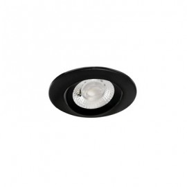 Spot LED  encastré AXEL - Recouvrable - 6W - 3000/4000K - Rond - Acier - Noir - Non dimmable