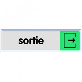 Plaque Pictofix ”Sortie” - Adhésive - PVC - Argent
