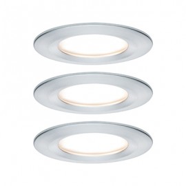 Lot de 3 spots encastrés fixes Nova LED Coin Paulmann - Rond - 3x6W - 2700 - IP44 - Alu