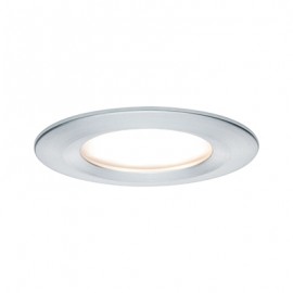 Spot encastré fixe Nova LED Coin Paulmann - Rond - 6W - 2700K - IP44 - Acier brossé