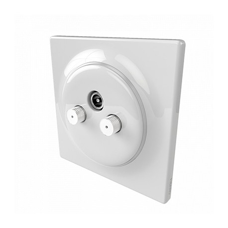 Fibaro Walli N Ethernet Outlet FGWEEU-021 - Prise murale double Ethernet  tout-en-un classique (non domotique) 